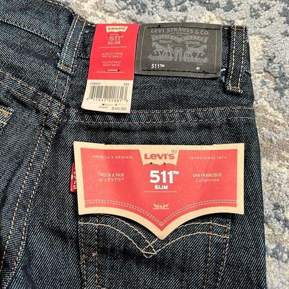 NWT Boys Levi’s 511 Slim Jeans Size 4T with Adjustable Waistband - Picture 3 of 6